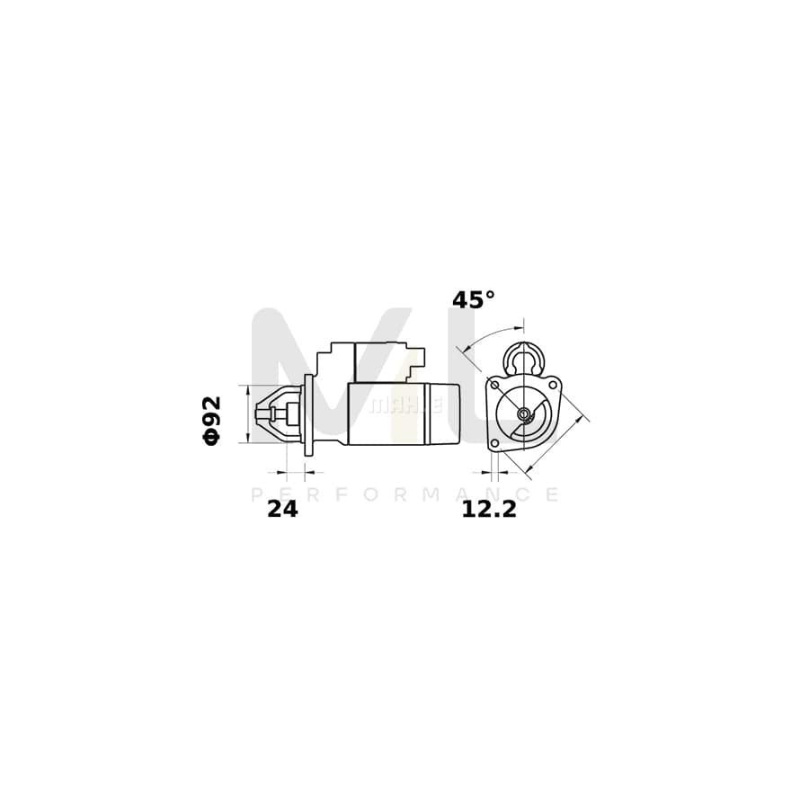 MAHLE ORIGINAL MS 12 Starter motor 12V 2,2kW, Teeth Quant.: 9 | ML Performance Car Parts