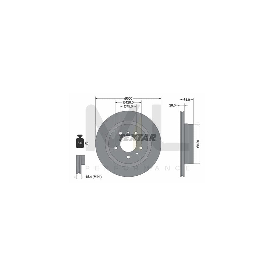 TEXTAR 92071300 Brake Disc for BMW 5 Series Externally Vented, without wheel hub, without wheel studs | ML Performance Car Parts