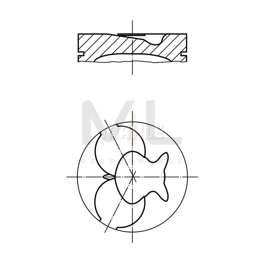 MAHLE ORIGINAL 002 23 00 Piston 87,0 mm, with cooling duct, with piston ring carrier | ML Performance Car Parts