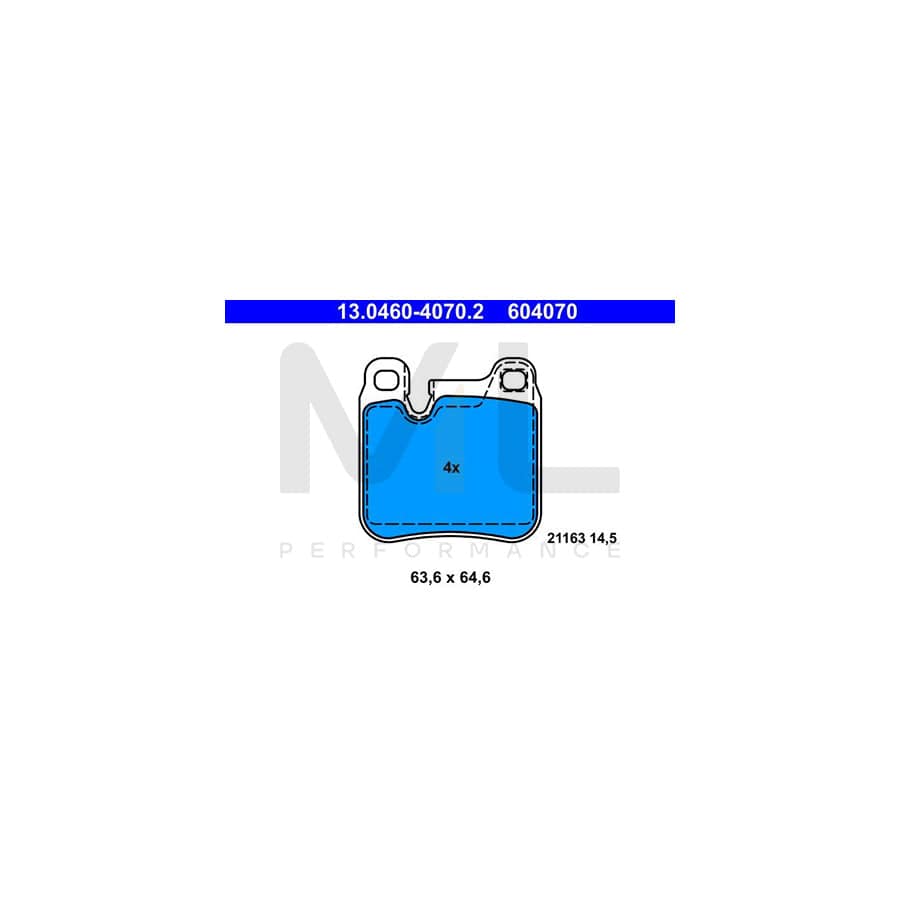 ATE 13.0460-4070.2 Brake pad set for PORSCHE 911 excl. wear warning contact, prepared for wear indicator | ML Performance Car Parts