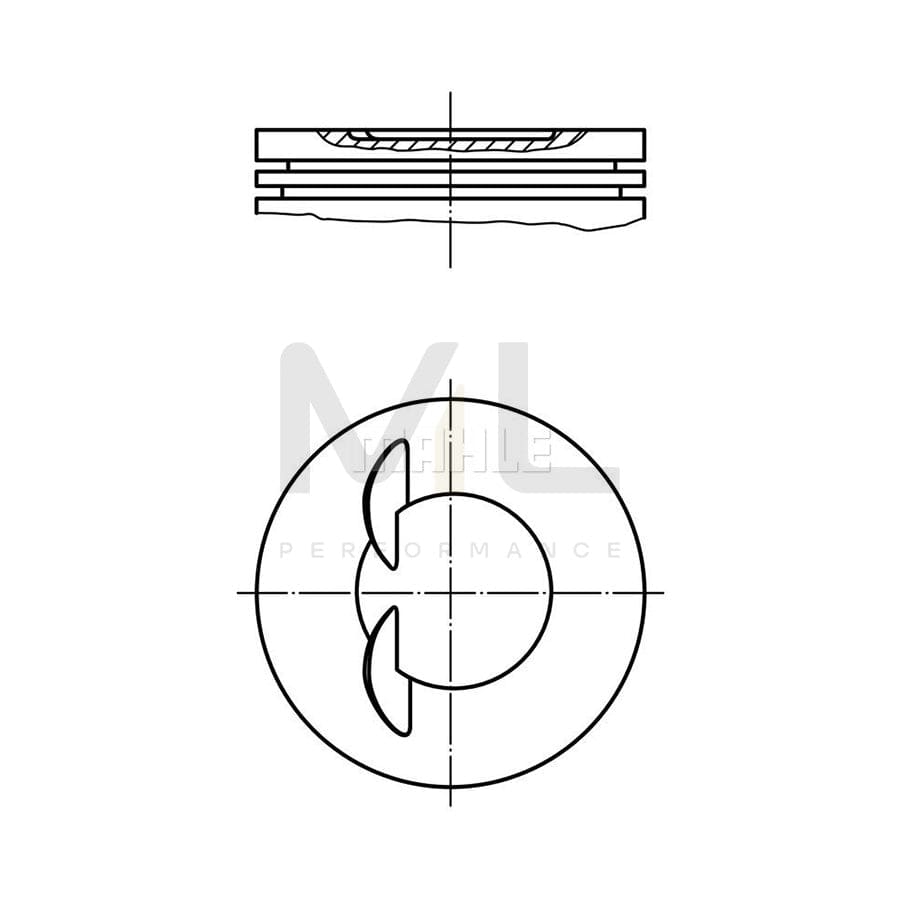 MAHLE ORIGINAL 001 97 02 Piston 93,0 mm, without cooling duct | ML Performance Car Parts