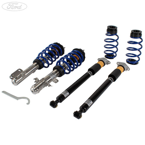 GENUINE FORD 2317842 FIESTA COILOVER SUSPENSION KIT STAINLESS STEEL WITH POWDER COATED SPRINGS IN FORD PERFORMANCE BLUE | ML Performance UK