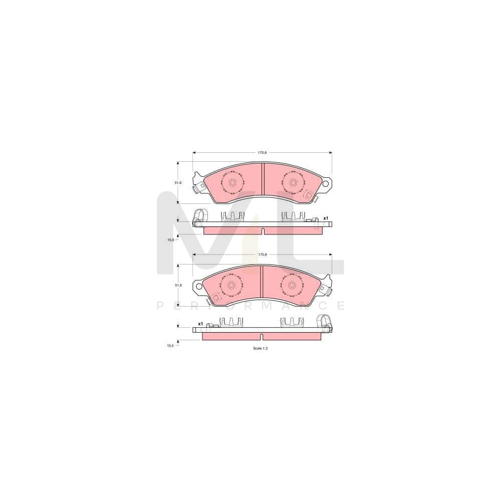 TRW Gdb1226 Brake Pad Set With Acoustic Wear Warning | ML Performance Car Parts