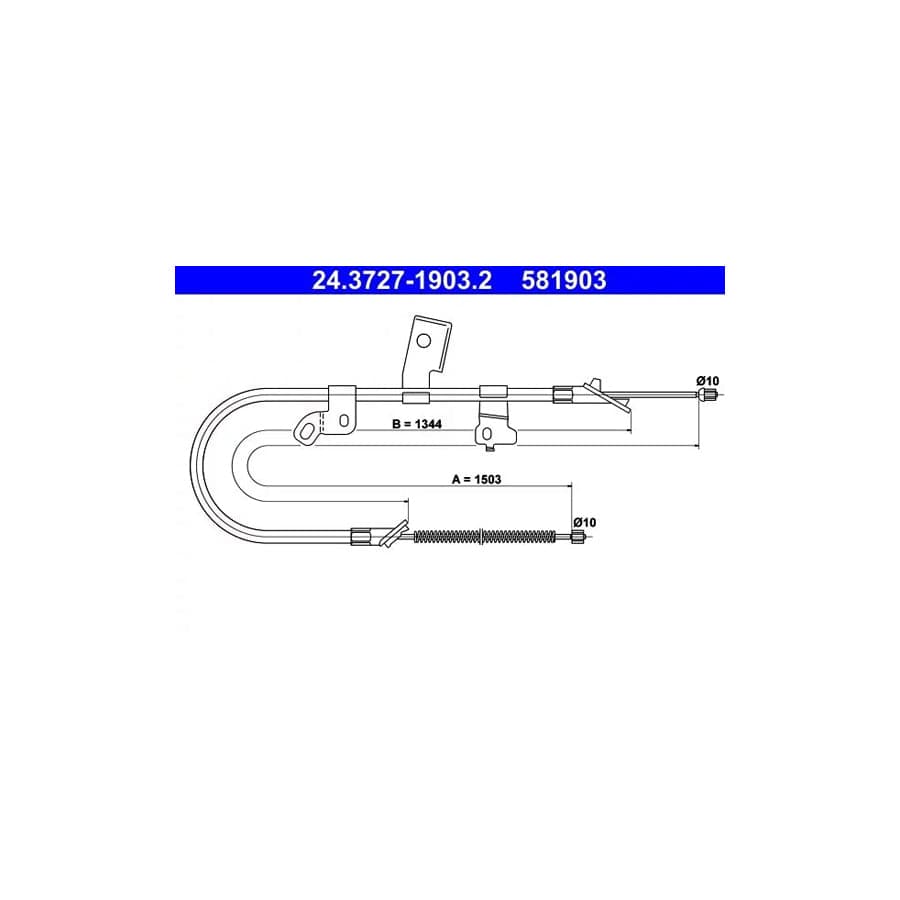 ATE 24.3727-1903.2 Hand Brake Cable