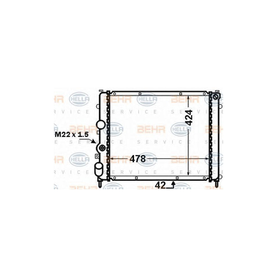 Hella 8MK 376 771-661 Engine Radiator For Renault Kangoo