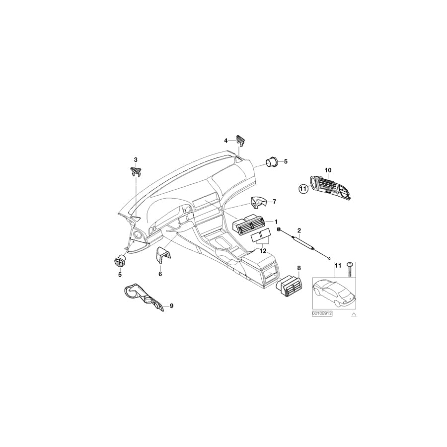 Genuine BMW 64118391800 E39 Bowden Cable Temperature Control (Inc. 525tds, 523i & 528i) | ML Performance UK Car Parts