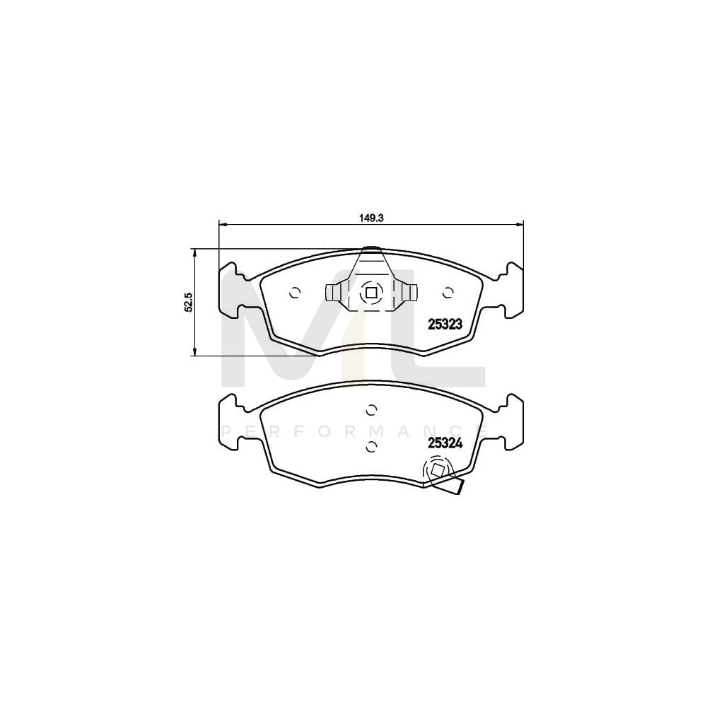 Hella 8DB 355 016-231 Brake Pad Set With Acoustic Wear Warning | ML Performance Car Parts