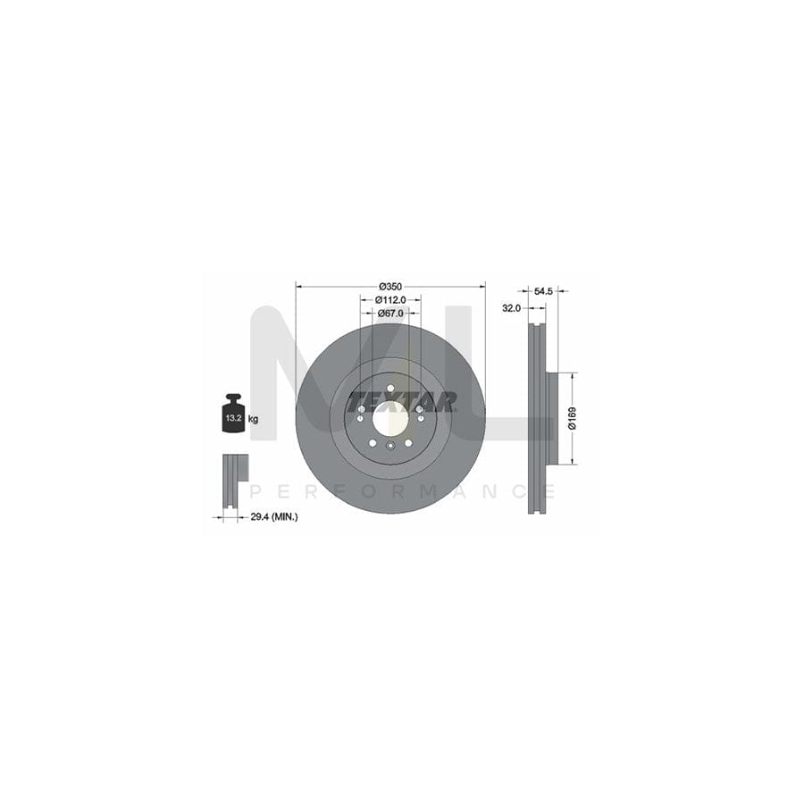 TEXTAR 92150700 Brake Disc Internally Vented, without wheel hub, without wheel studs | ML Performance Car Parts