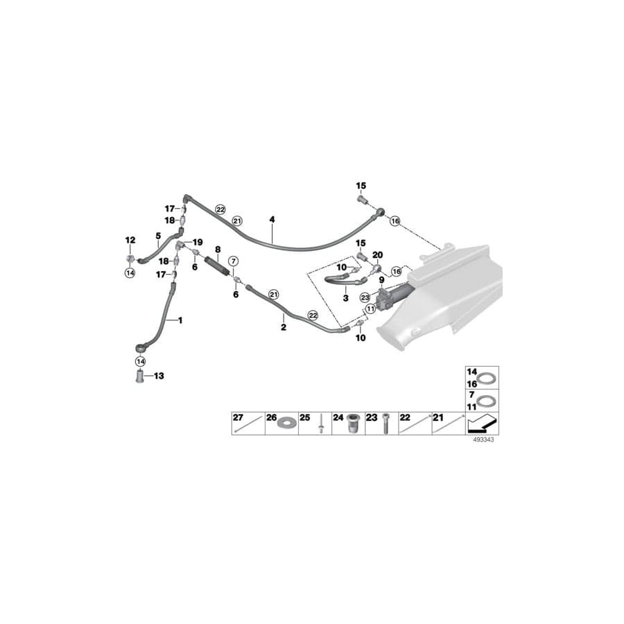 Genuine BMW 33158431132 BMW Oil Pipe COUPLING>DIFF. (Inc.  & M4 GT4) | ML Performance UK Car Parts