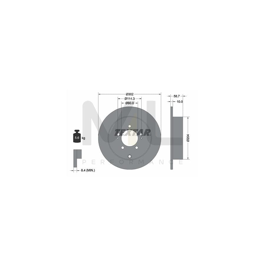 TEXTAR 92167000 Brake Disc Solid, without wheel hub, without wheel studs | ML Performance Car Parts