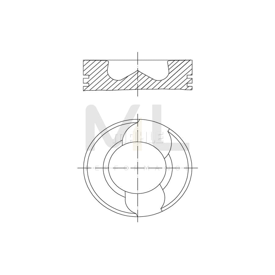 MAHLE ORIGINAL 229 17 00 Piston 128,0 mm, with piston ring carrier, without cooling duct | ML Performance Car Parts