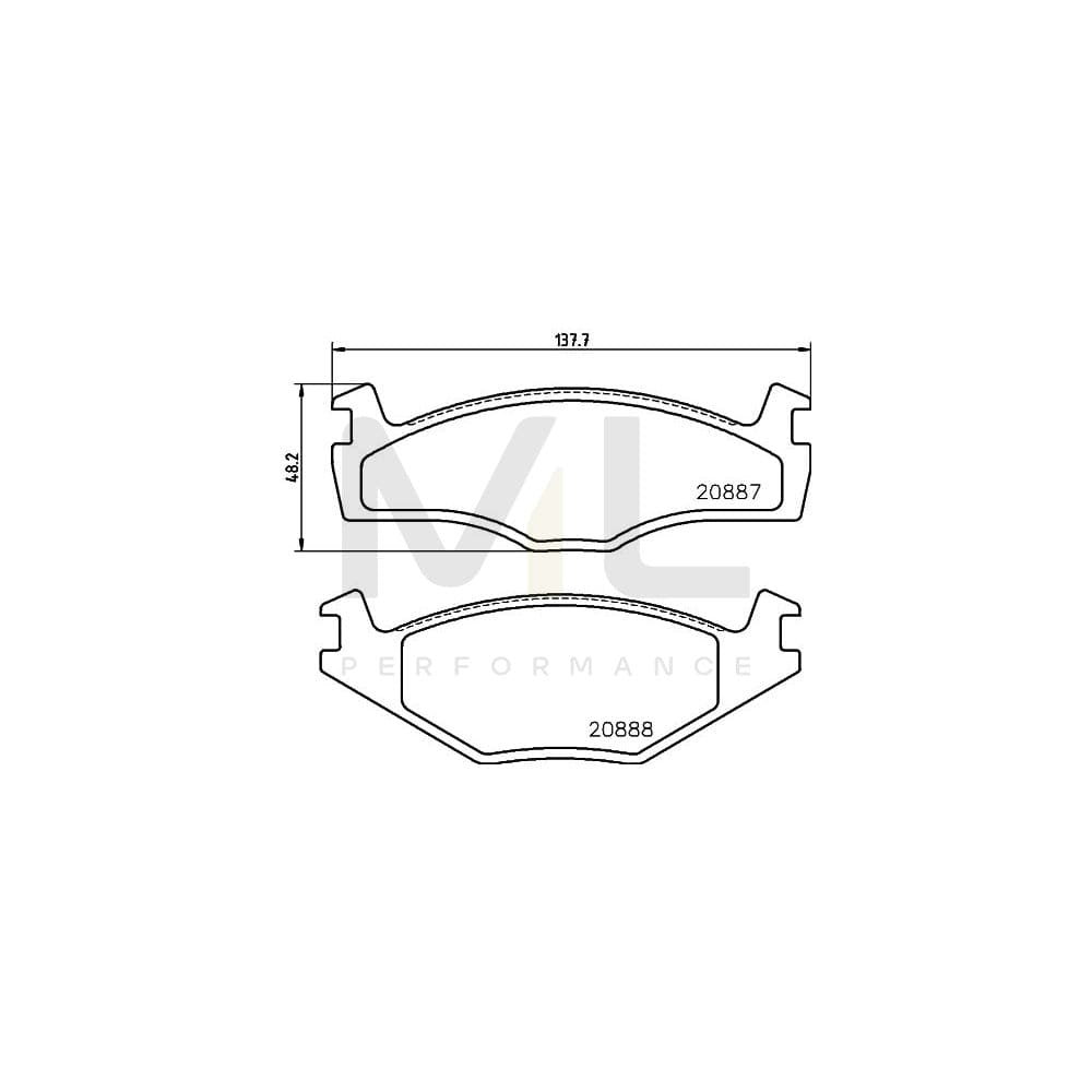 Hella 8DB 355 017-501 Brake Pad Set Not Prepared For Wear Indicator, With Accessories | ML Performance Car Parts