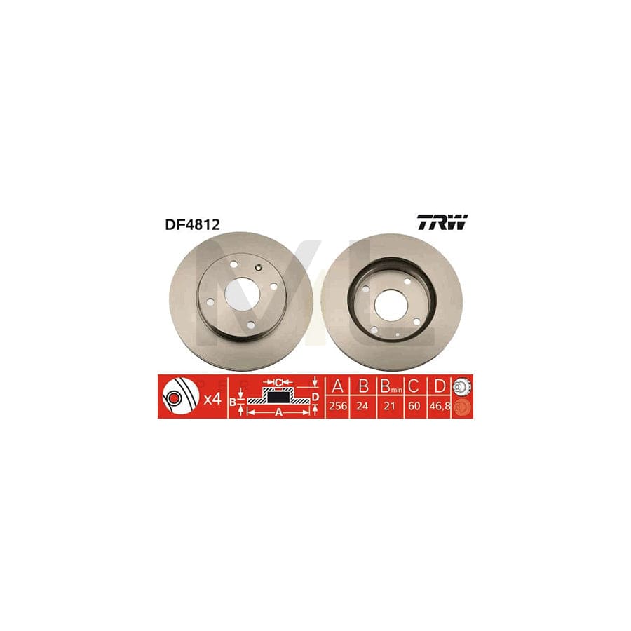 TRW DF4812 Brake Disc Vented, Painted | ML Performance Car Parts