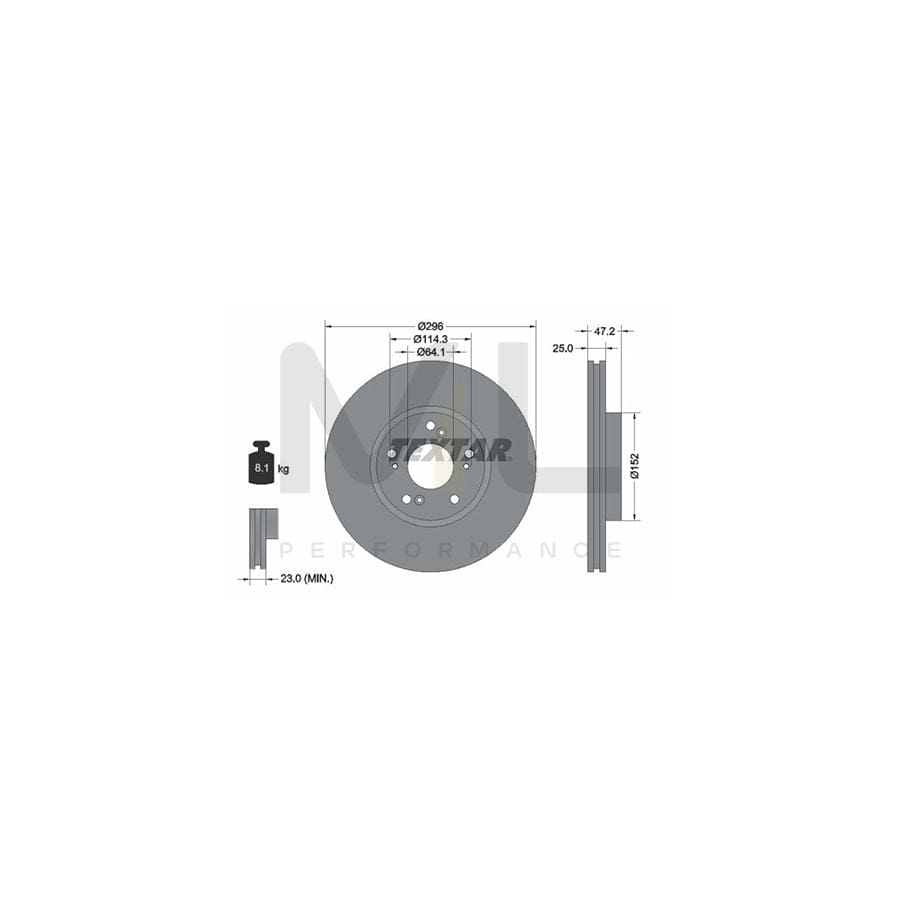 TEXTAR 92195000 Brake Disc for HONDA ACCORD Internally Vented, without wheel hub, without wheel studs | ML Performance Car Parts