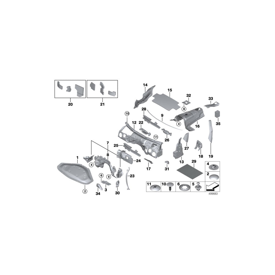 Genuine BMW 51487221988 F36 F32 F31 Sound Insulating Heater Center (Inc. 435i, 418i & 428i) | ML Performance UK