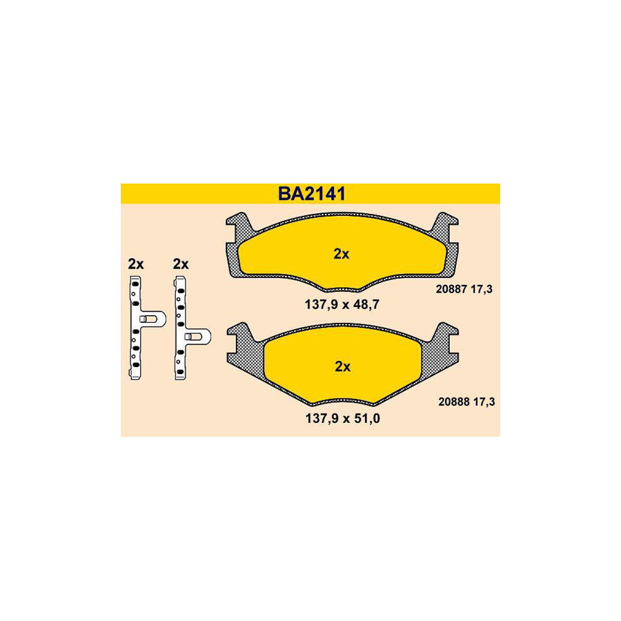 Barum BA2141 Brake Pad Set