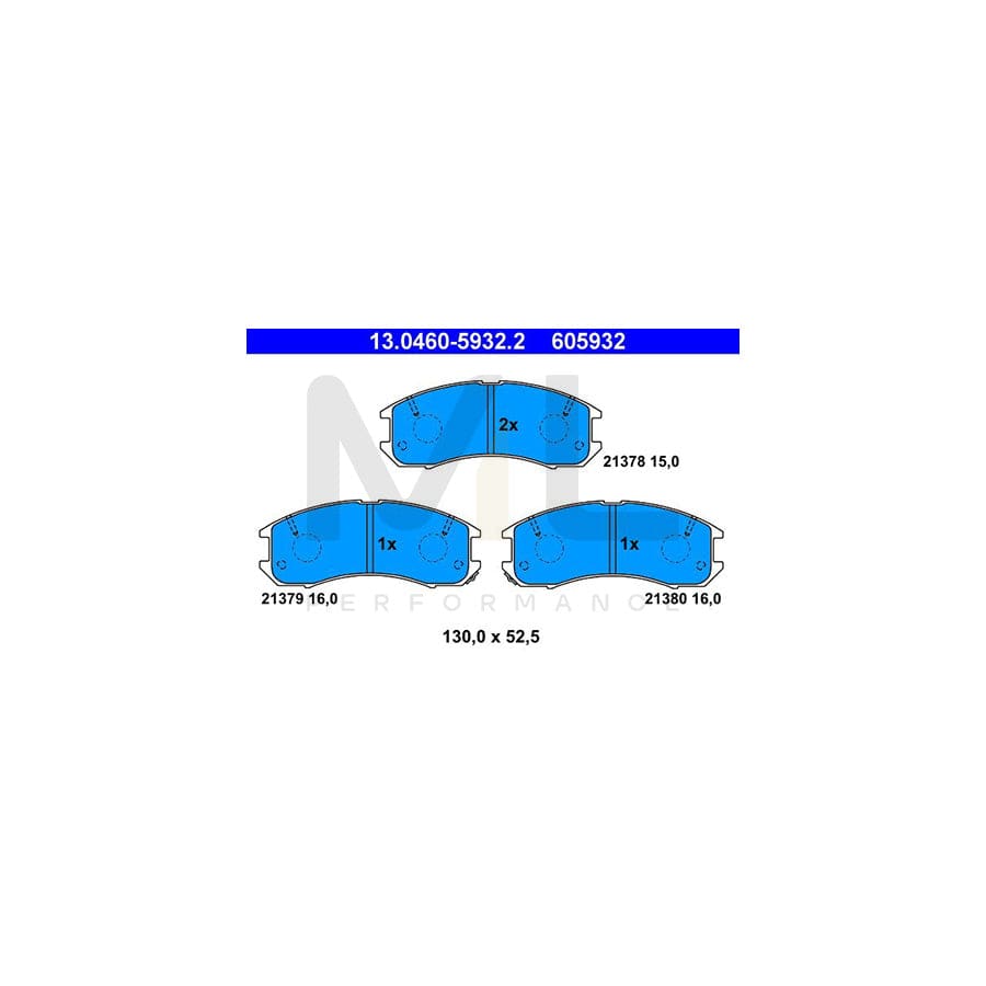 ATE 13.0460-5932.2 Brake pad set with acoustic wear warning | ML Performance Car Parts