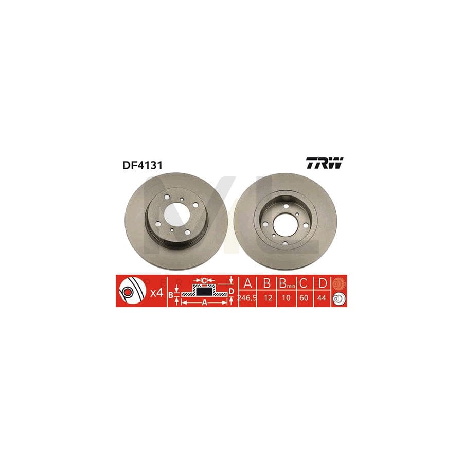 TRW DF4131 Brake Disc Solid, Painted | ML Performance Car Parts