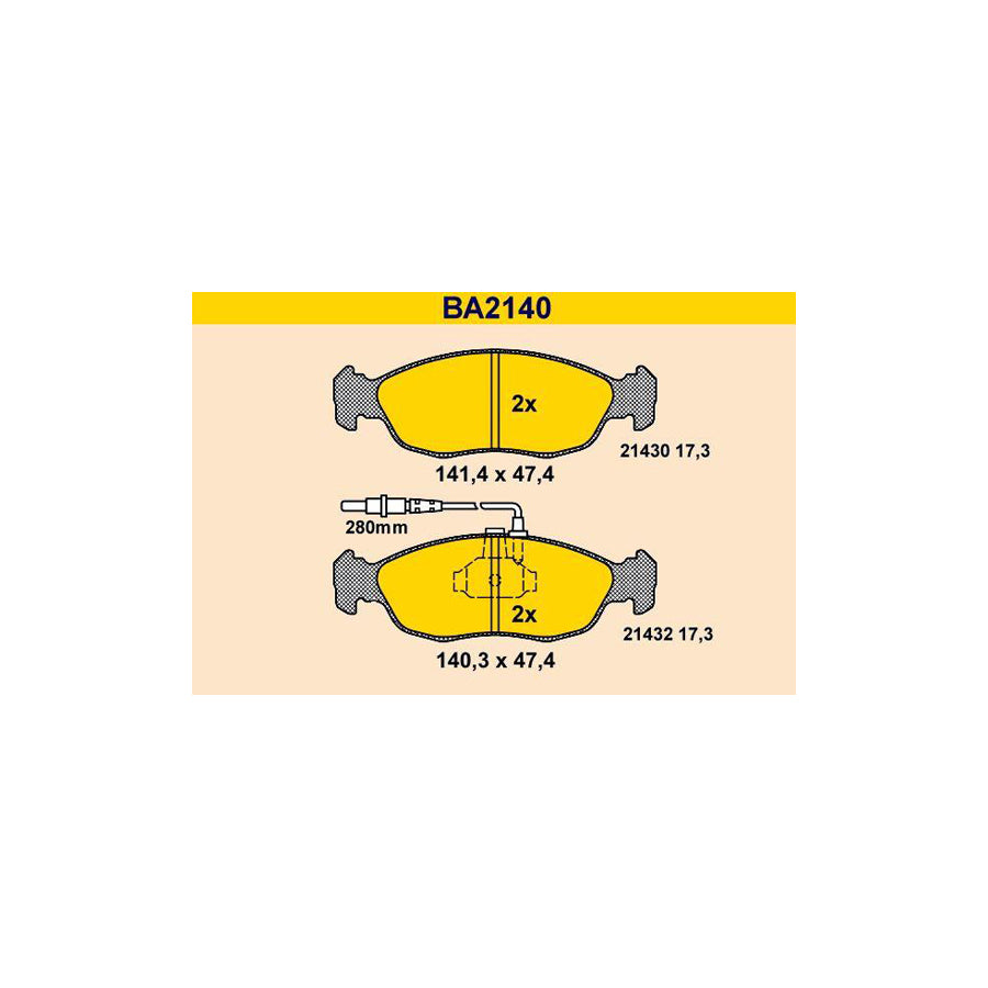 Barum BA2140 Brake Pad Set