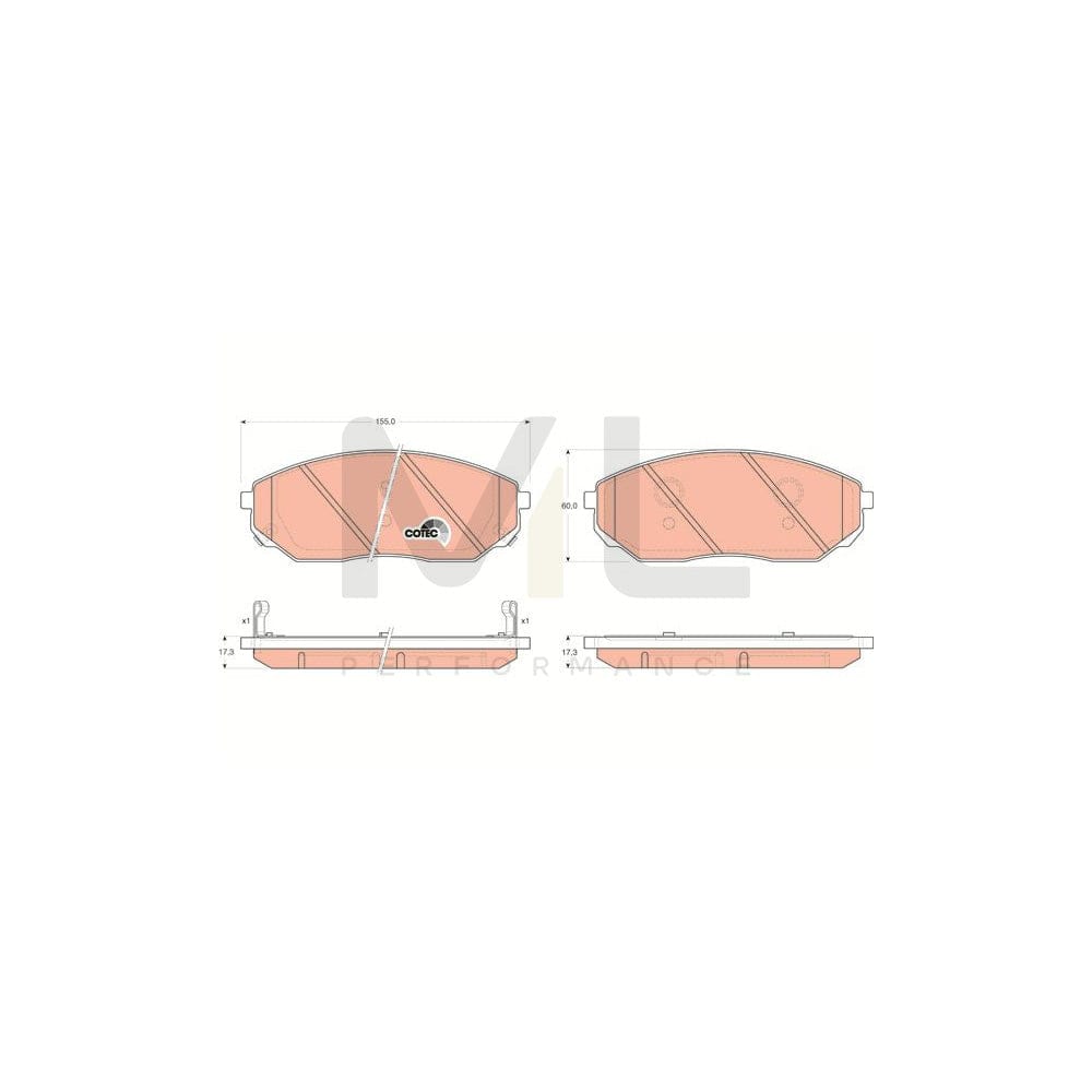 TRW Cotec Gdb3343 Brake Pad Set For Kia Sorento I (Jc) With Acoustic Wear Warning | ML Performance Car Parts