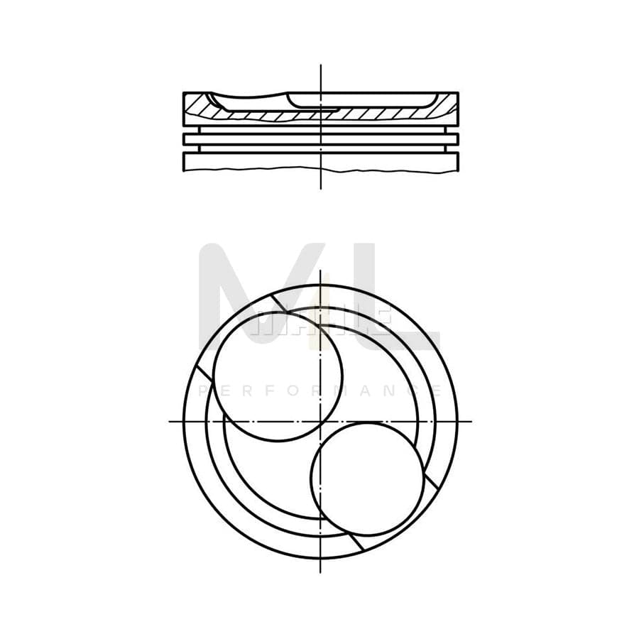 MAHLE ORIGINAL 011 26 11 Piston 75,50 mm, without cooling duct | ML Performance Car Parts