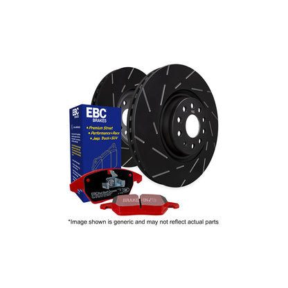 EBC PD07KF101 Ford Focus Mk3 Redstuff Front Brake Pad & USR Disc Kit - ATE Caliper 1 | ML Performance UK Car Parts