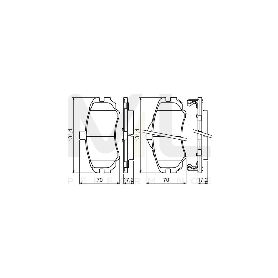 Bosch 0986494426 Brake Pad Set For Hyundai Elantra With Acoustic Wear Warning, With Anti-Squeak Plate BP1348 | ML Performance Car Parts