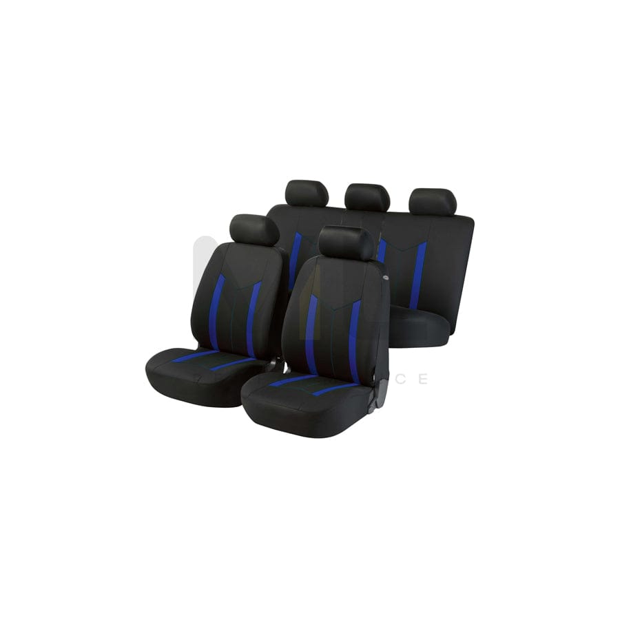 WALSER Hastings 11808 Car seat cover Blue/black, Polyester, Front and Rear | ML Performance Car Parts