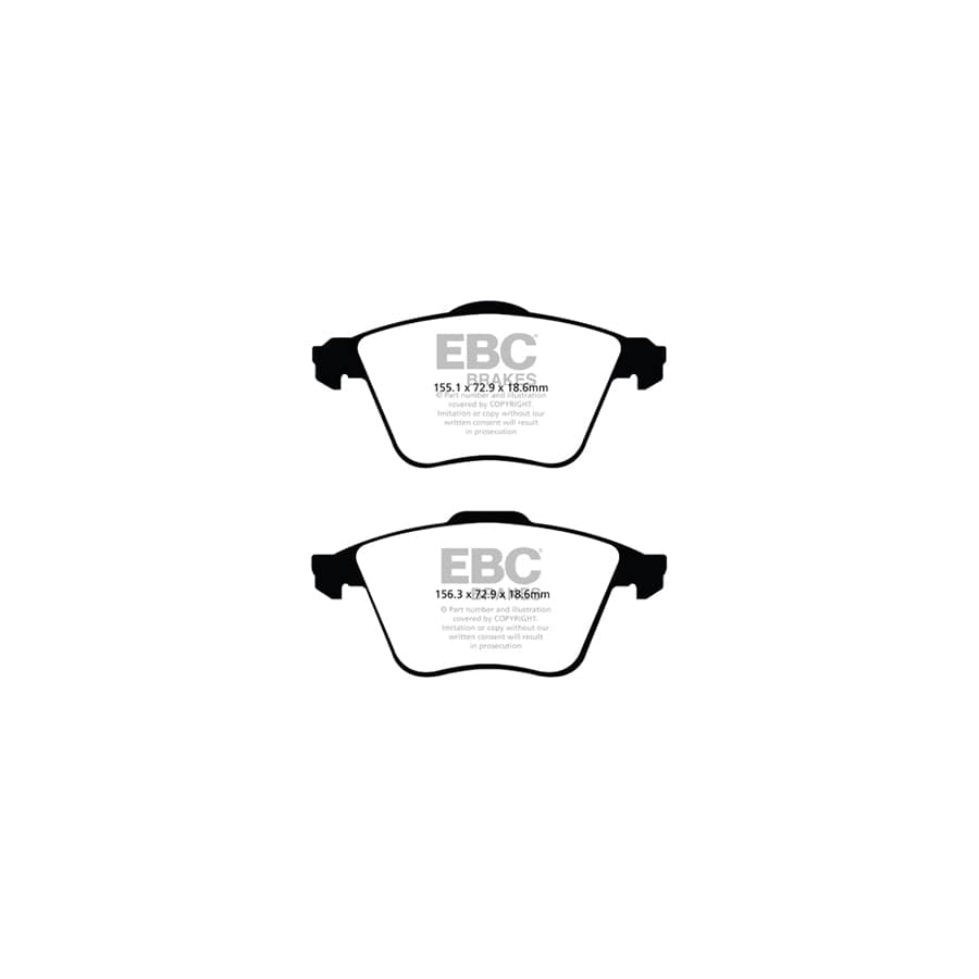 EBC PD02KF215 Ford Volvo Redstuff Front Brake Pad & Plain Disc Kit - ATE Caliper 2 | ML Performance UK Car Parts