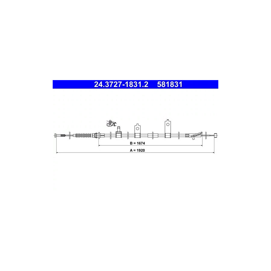 ATE 24.3727-1831.2 Hand Brake Cable