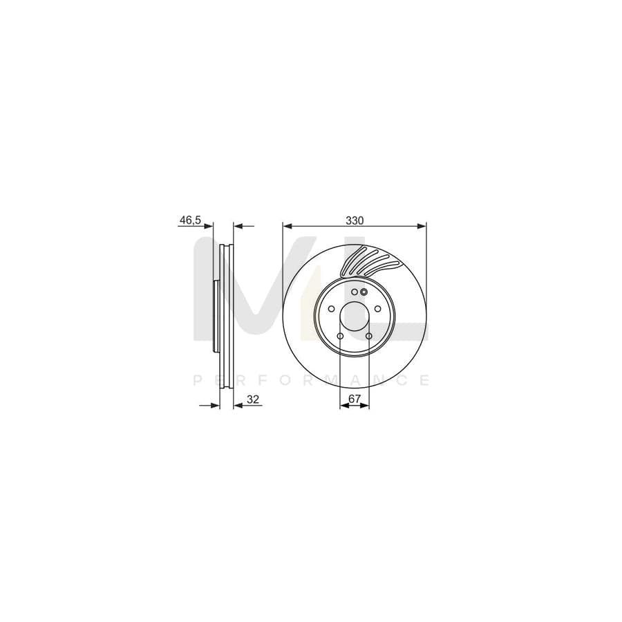 BOSCH 0 986 479 719 Brake Disc Vented, Coated, High-carbon | ML Performance Car Parts