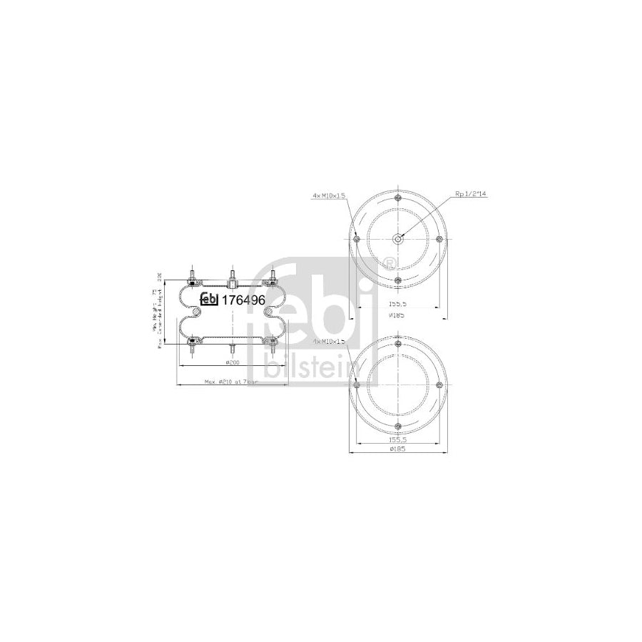 Febi Bilstein 176496 Boot, Air Suspension