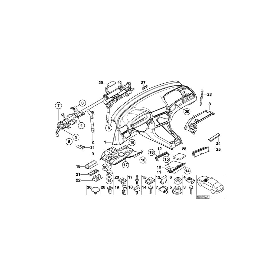 Genuine BMW 51457029436 E46 Fixing Clamp Right (Inc. 318ti, 328i & 323i) | ML Performance UK Car Parts