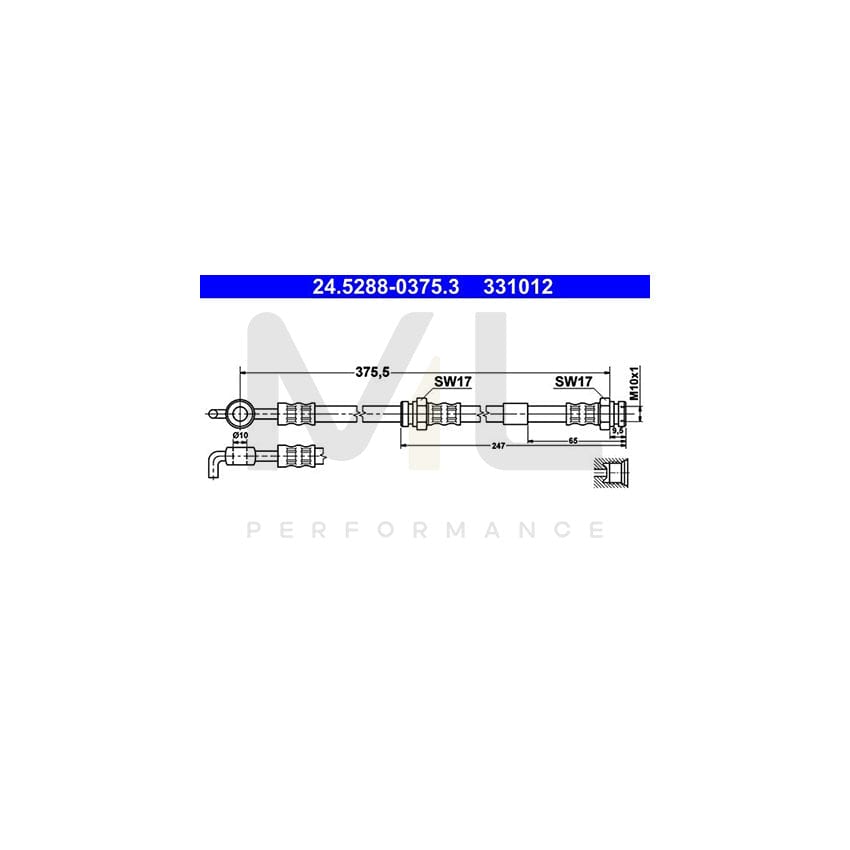 ATE 24.5288-0375.3 Brake Hose 375,5mm, M10x1 | ML Performance Car Parts