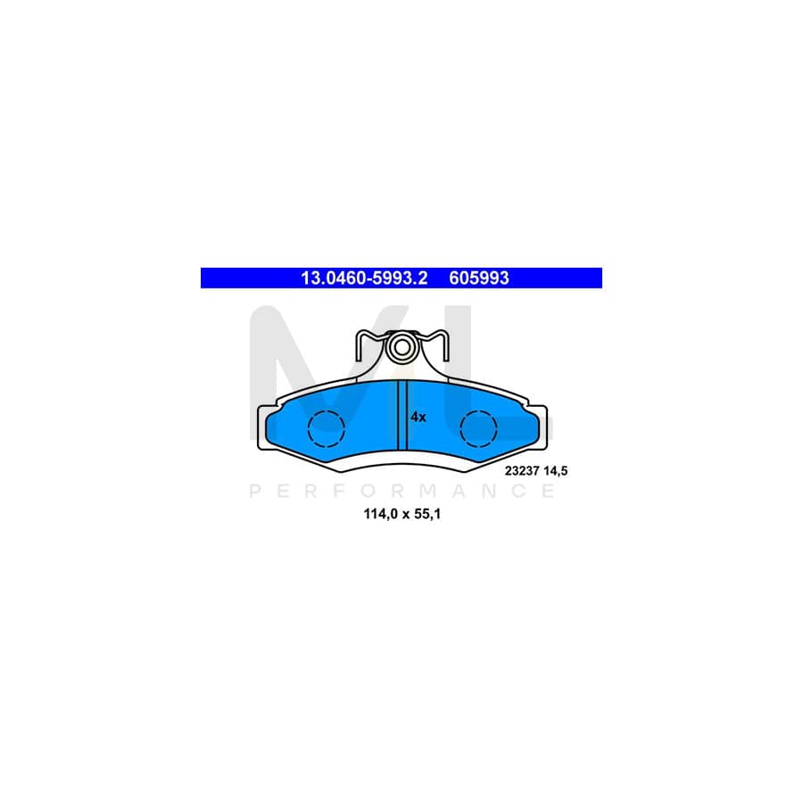 ATE 13.0460-5993.2 Brake pad set excl. wear warning contact, not prepared for wear indicator | ML Performance Car Parts