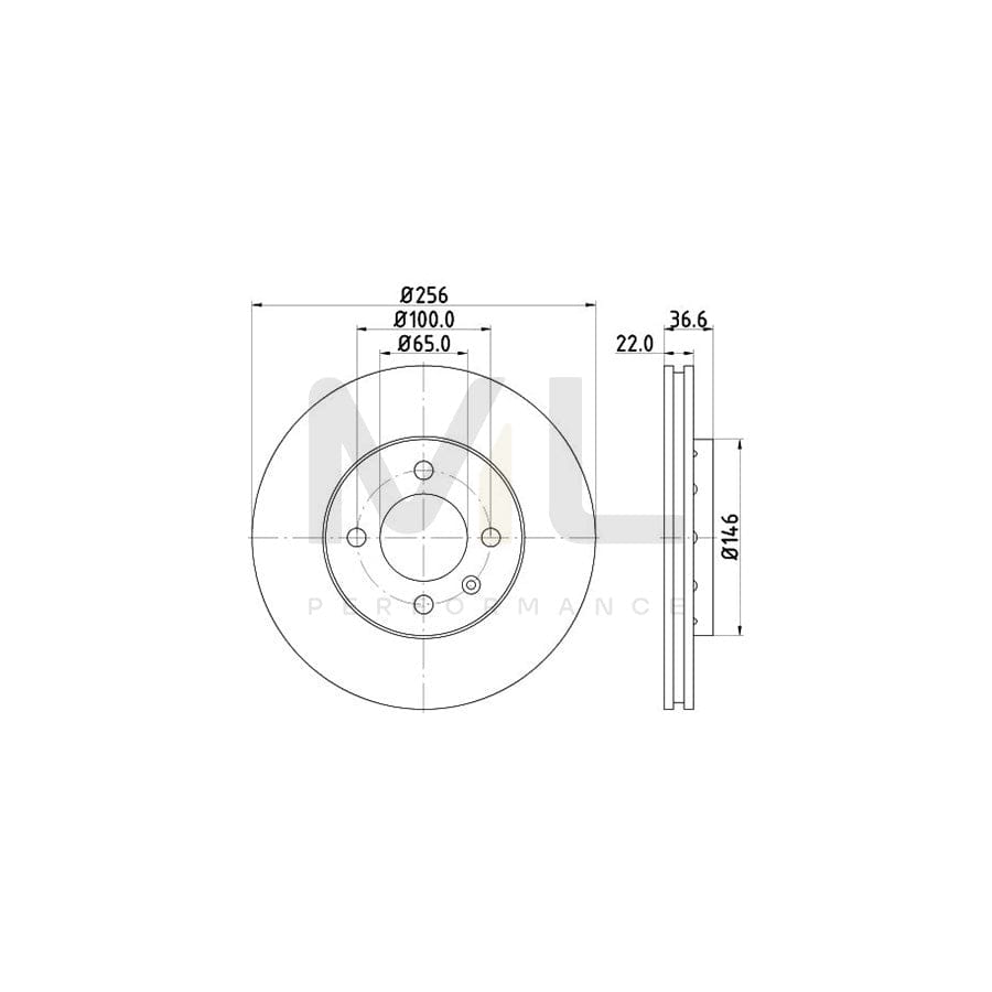 HELLA PRO 8DD 355 118-261 Brake Disc Externally Vented, Coated, without wheel hub, without wheel studs | ML Performance Car Parts