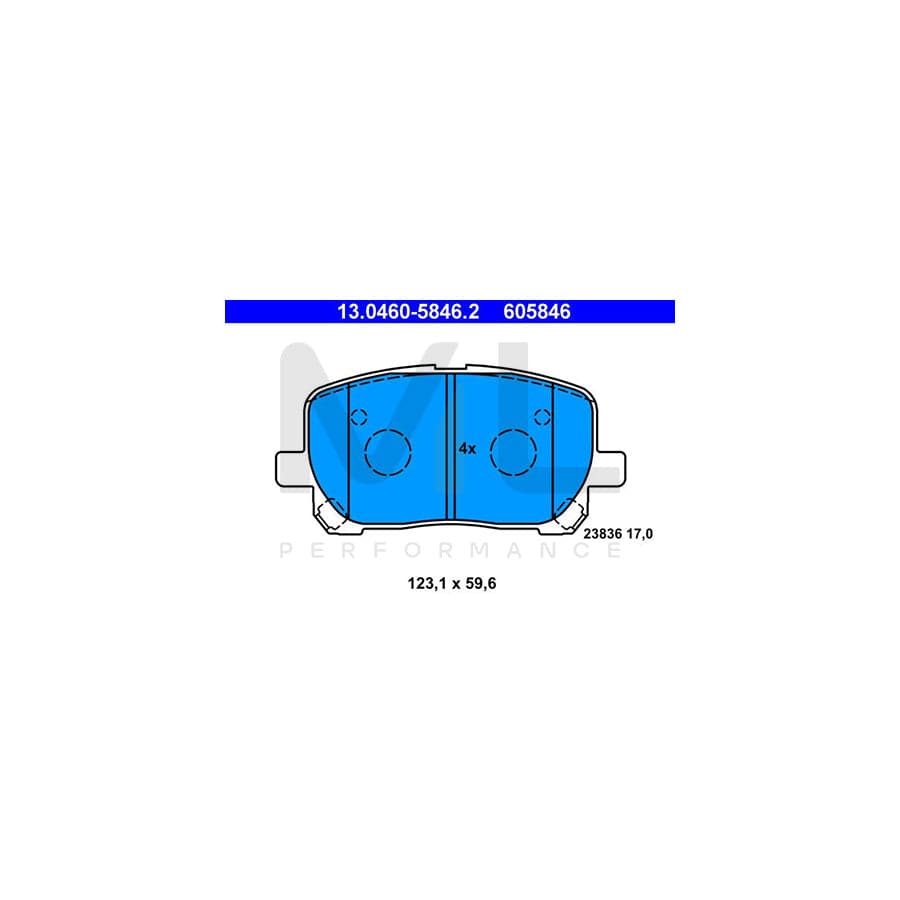 ATE 13.0460-5846.2 Brake pad set excl. wear warning contact | ML Performance Car Parts