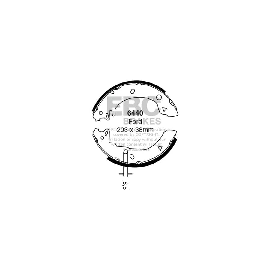 EBC 6440 Ford Rear Brake Shoes (Inc. Fiesta Mk3, Courier, Fiesta) 1 | ML Performance UK Car Parts