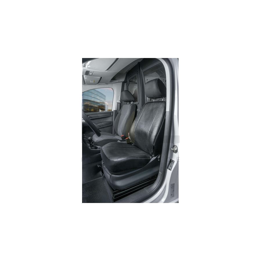 WALSER 11517 Car seat cover for VW CADDY Black, Leatherette, Front | ML Performance Car Parts