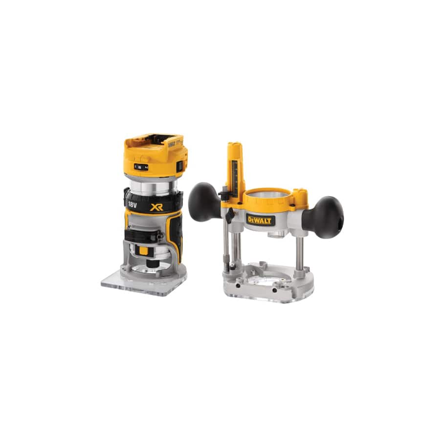 DEWALT DEWDCW604NT DCW604NT XR 1/4in Twin Base Router 18V Bare Unit | ML Performance UK