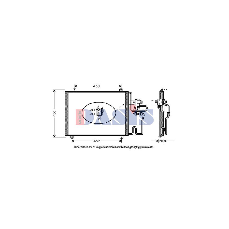 AKS Dasis 182011N Air Conditioning Condenser For Renault Safrane I Phase 2 Hatchback (B54) | ML Performance UK