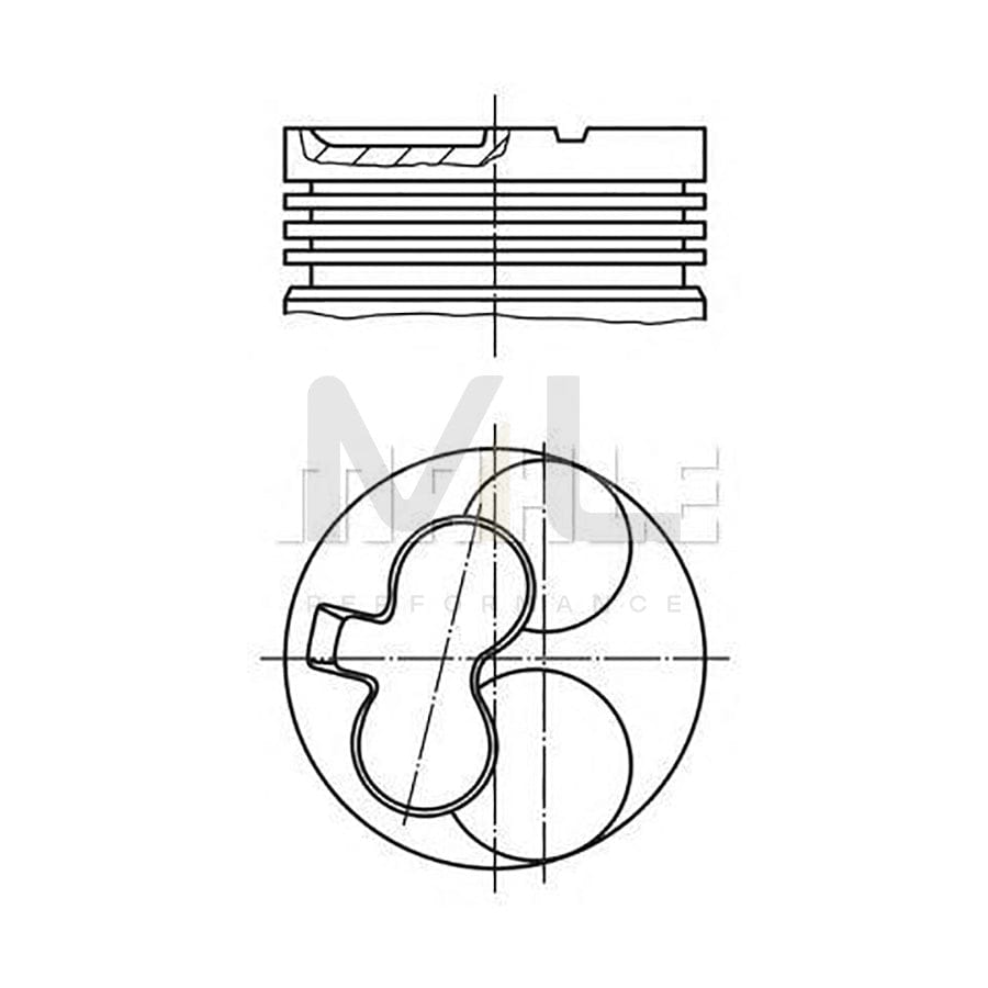 MAHLE ORIGINAL 640 38 02 Piston 90 mm, with piston rings, with piston ring carrier | ML Performance Car Parts