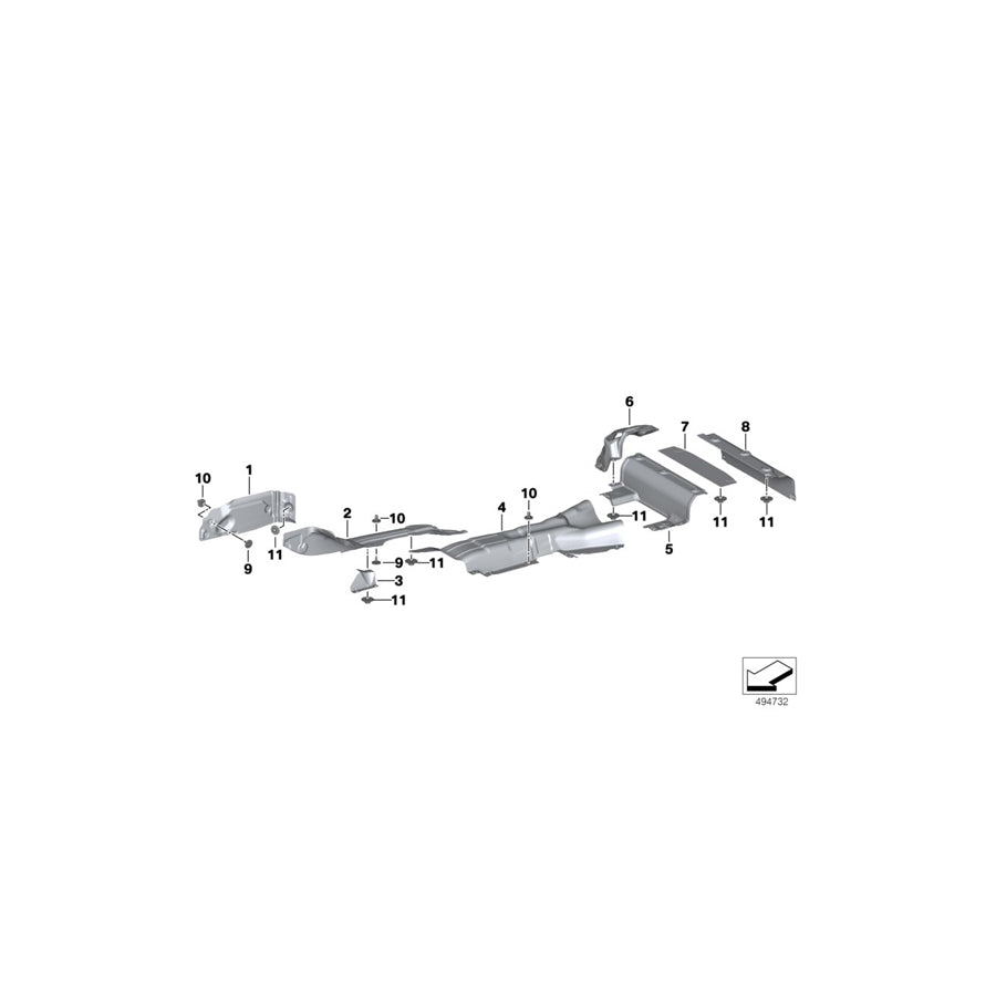 Genuine BMW 51487441913 G29 Heat Insulation, Rear Silencer, Left (Inc. Z4 30i, Z4 M40i & Z4 20i) | ML Performance UK