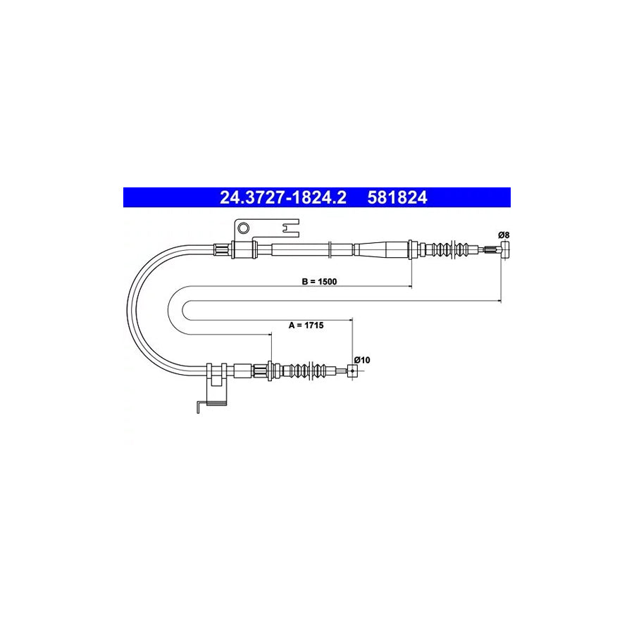 ATE 24.3727-1824.2 Hand Brake Cable