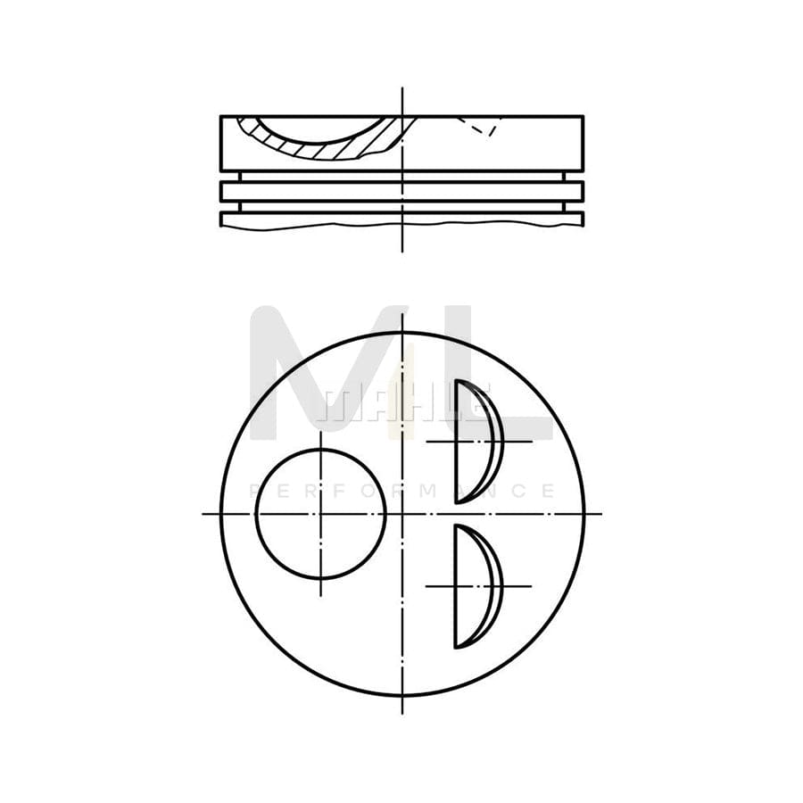 MAHLE ORIGINAL 101 75 00 Piston 125,0 mm, with piston rings, with piston ring carrier, without cooling duct | ML Performance Car Parts