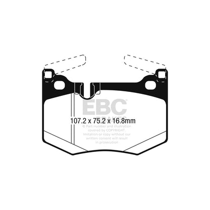 EBC PD02KR541 Lexus Redstuff Rear Brake Pad & Plain Disc Kit - Brembo Caliper (Inc. GS-F & RC-F) 2 | ML Performance UK Car Parts