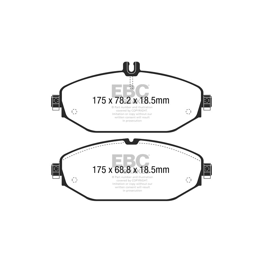 EBC PD01KF1926 Mercedes-Benz W/S/C/A205 W/S213 A/C238 Greenstuff Front Brake Pad & Plain Disc Kit  - ATE/TRW Caliper 2 | ML Performance UK Car Parts