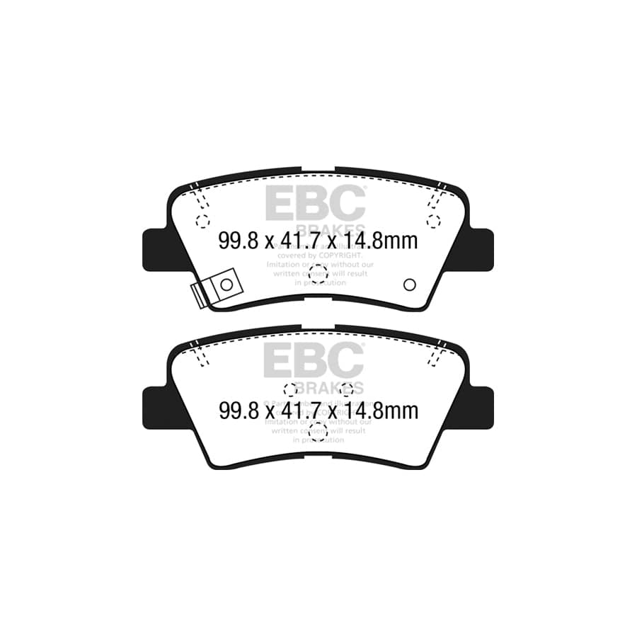 EBC PD01KR875 Hyundai Kia Greenstuff Rear Brake Pad & Plain Disc Kit 2 | ML Performance UK Car Parts