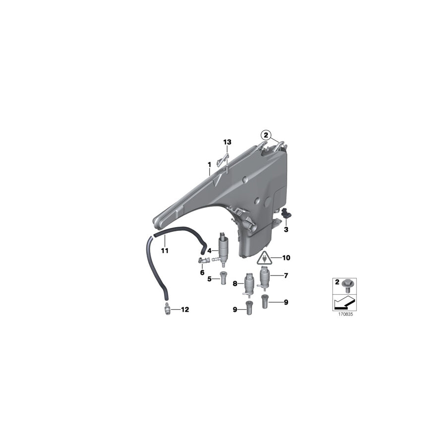 Genuine BMW 67128362154 E67 Drophead Wash Pump (Inc. 730i, 120d & 118d) | ML Performance UK Car Parts