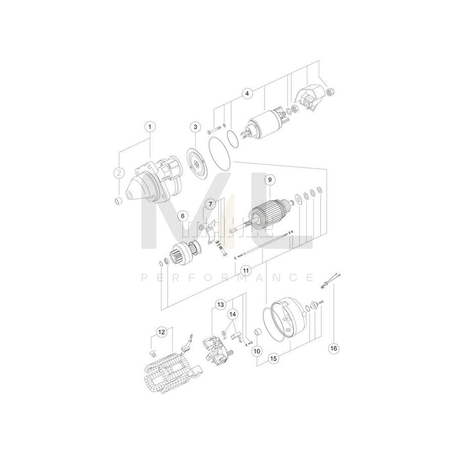 MAHLE ORIGINAL MS 309 Starter motor 12V 3,0kW, Teeth Quant.: 11 | ML Performance Car Parts